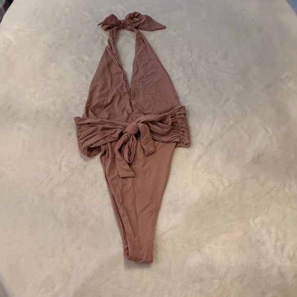 New! RIOT SWIM Milli One-Piece Halter Swimsuit Pink Mauve 31693 - Picture 4 of 11